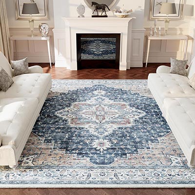 Large Tribal Area Rug,6x9 Soft Large Bedroom Rugs Dining Room Mat, Washable Persian Indoor Carpet for Living Room, Printed Non Slip Classroom Office Rug